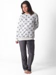 pattern pajama set dark grey