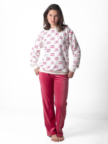 pattern pajama set Burgundy