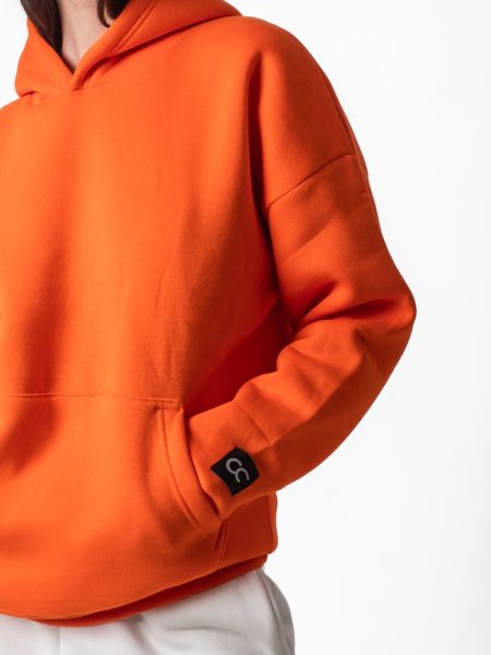 Oversized Basic Hoodie Orange