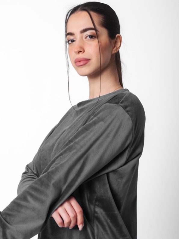 women pajama set dark grey