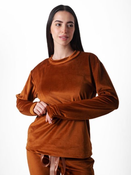 women pajama set rusty brown