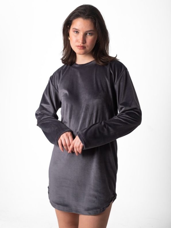 short lounge dress dark grey