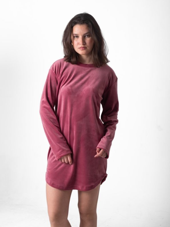 short lounge dress dusty pink