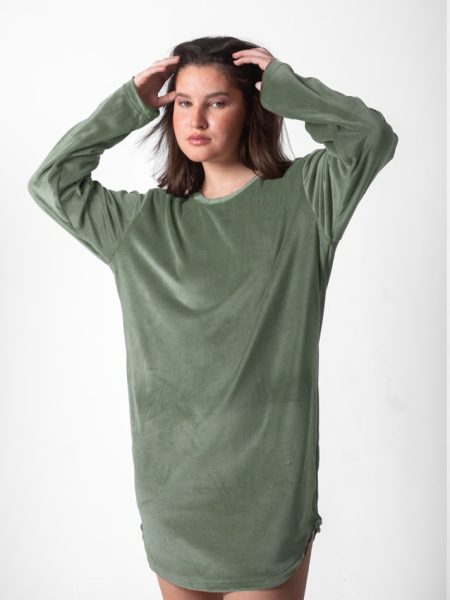 short lounge dress army green