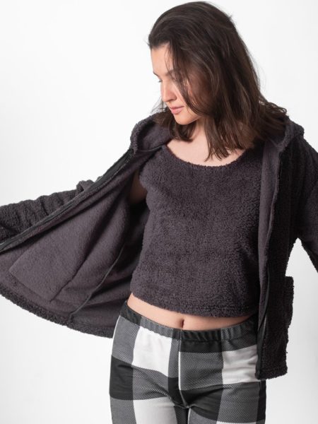 teddy pajama set dark gray