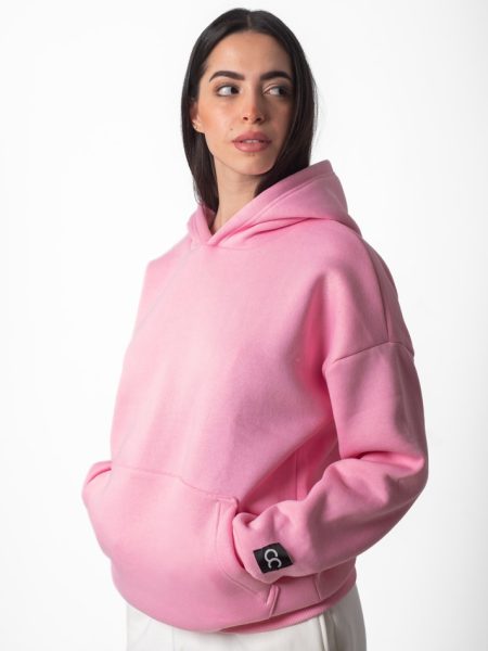 oversized pink hoodie