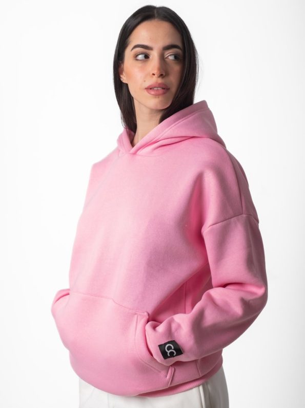 oversized pink hoodie