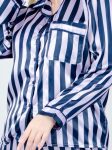 striped satin pajama set ( purple/blue )