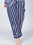 striped satin pajama set ( purple/blue )