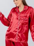 red satin pajama set