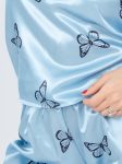 satin pajama shorts ( blue )