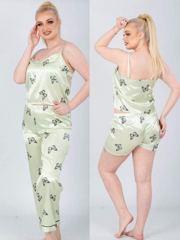 satin pajama shorts ( mint green )