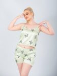 satin pajama shorts ( mint green )