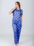 Heart Print Pajamas Set Dark Purple