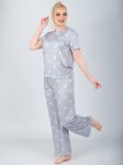 Heart Print Pajamas Set Cloud Grey