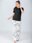 Pajama Set Black ( Doodle Hearts )