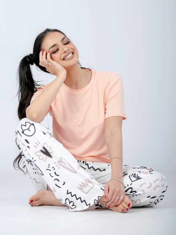 Mix Pajama Set Peach