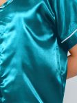 green satin pajama for women