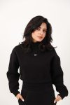 High collar Black Chic Crop Top