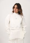 High collar Off-White Chic Crop Top