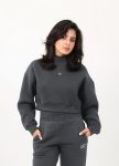 High collar Dark Grey Chic Crop Top