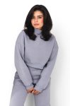 High collar Purple Chic Crop Top