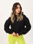 Shechick Unfinished Black Cropped Hoodie