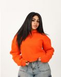 Shechick Unfinished Orange Cropped Hoodie