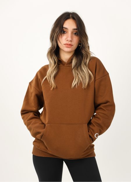 SheChick  Iconic Brown Over Sized Hoodie