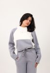 Shechick White & Blue Cropped Hoodie