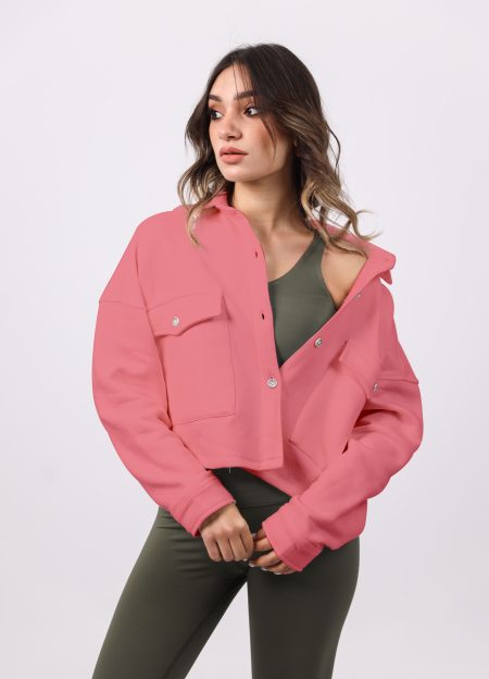 Shechick  Melton Dusty Pink Crop Shirt