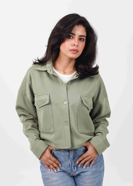 Shechick  Cardone Mint Crop Shirt