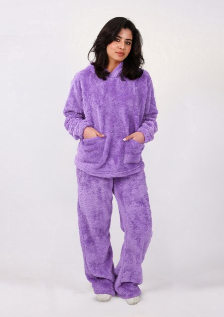 Shechick  Hoodie Comfort Purple Pajama Set