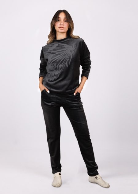 Shechick  Butterfly Dreams Dark Grey Pajama Set