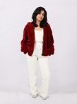 Shechick Stylish Burgundy & Off White 3-Piece Pajama Set
